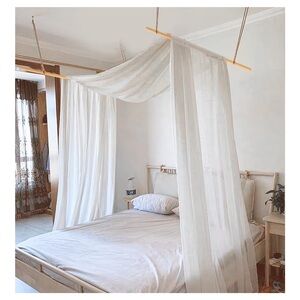 White bed canopy
